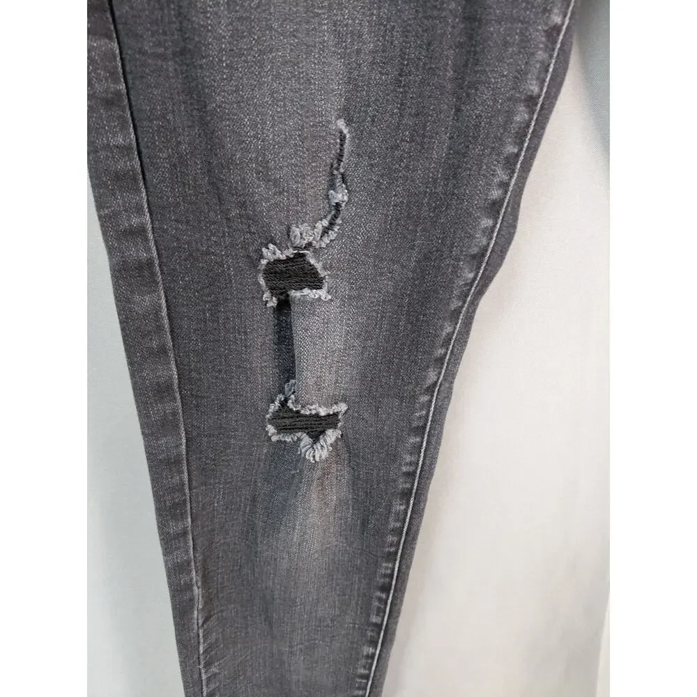 American Eagle Faded Black Distressed Skinny Flex Jeans Men See Measurement